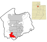 Salt Lake County Utah incorporated and unincorporated areas Herriman highlighted